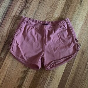 Cute dusty rose athletic shorts from a boutique